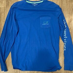 Vineyard Vines Men's Vibrant Blue Long Sleeve Tee